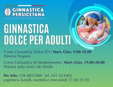 Ginnastica per Adulti - corsi di Dolce e Mantenimento dal 1° ottobre