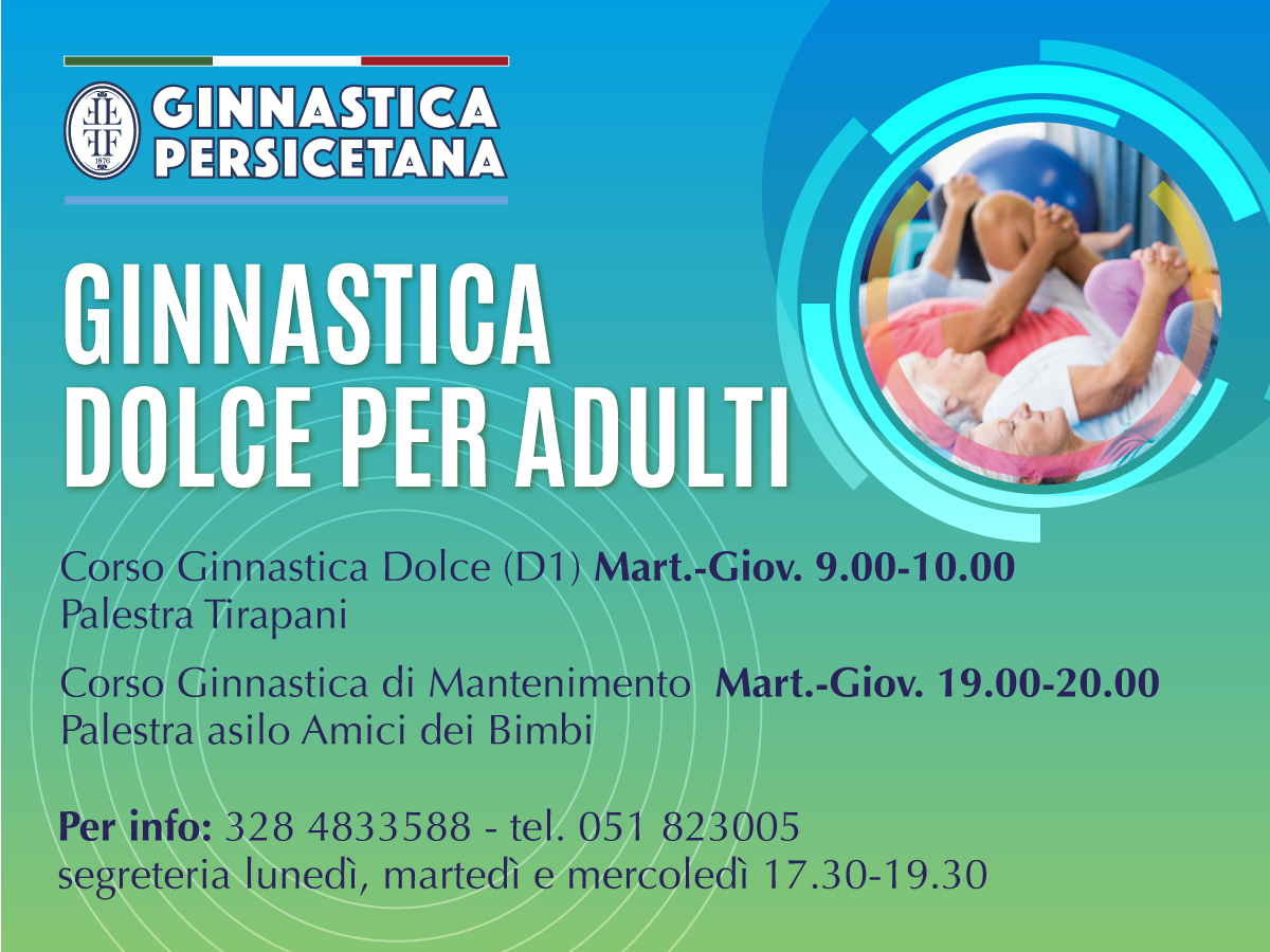 Ginnastica per Adulti – corsi di Dolce e Mantenimento dal 1° ottobre