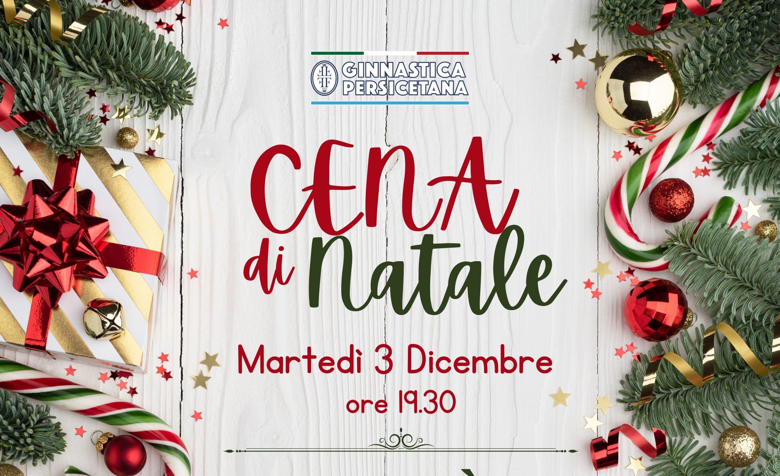 CENA DI NATALE – Martedì 3 Dicembre